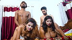 Desi Step Stepmother and Step Stepdaughter Hhardcore Foursome Sex with Her Two Boyfiend When They Were Alone at Home
