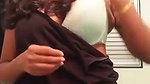 tamil busty girl putting hands in white bra 1