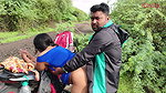 Desi Indian Marathi Kavita Bhabhi ( Vahini ) Fuck Outdoor in Jungle in Doggy Style with Blue Sexy Dress and Dirty Blowjob
