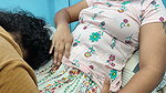 Boobs press with pussy lick romance in skirt