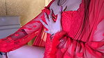 Jaslincouple in red saree