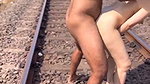 Sexy indian wife aka hotlavaa sex with strangers on train track outdoor fun hubby recorded