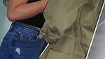 Two girl lesbian roleplay in bathroom