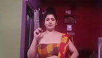 Busty BEngali lady hige tits and navel in red saree