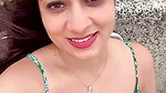 busty desi huge breasts and cleavage in green costume 1