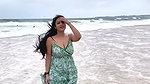 busty desi huge breasts and cleavage in green costume 1