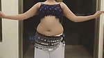 fleshy girl sexy belly dance in blue dress 1