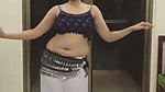 fleshy girl sexy belly dance in blue dress 1