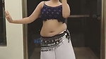 fleshy girl sexy belly dance in blue dress 1