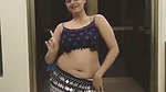 fleshy girl sexy belly dance in blue dress 1