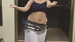 fleshy girl sexy belly dance in blue dress 1