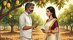 mango harvest owner getting fresh mango in his farm