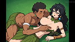 Tribal Woman With Man On Forest