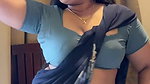 Hot milf suriyaprabha underboobs and navel show in blouse saree seducing dance 1