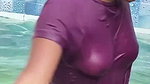 Naughty Girl Nipples are Visible Through Her Wet Clothes 1