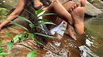 A Young Man Arrives While a Slim Sri Lankan Woman with Naturally Large Breasts Is Bathing and Fuck Her Right There in the Water