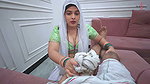 sasurji ne dhoti me lund dikhaya- Desi step bahu seduces Father in law and gave Close-up Blowjob with Cum in mouth in Hindi