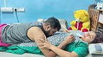 Mallu wife pussy rub and kissing with boobs press and kiss romance by husband