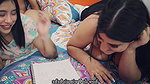 Brunette and Hot Blonde Eat Pussies and Cum Together in Bed