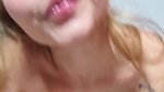 Blonde latina in leather giving a deepthroat after a hot striptease