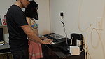 Beautiful young woman in skirt is fucked wanting to play the piano! She gets fucked and swallows the cum