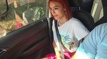 beautiful latina changes clothes in the uber