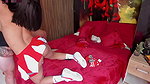 attooed young woman dresses as a cheerleader to trick or treat and her neighbor fucks her