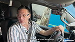 Ana Black shoves a big cucumber up her pussy until she cums in the car – Juan Bustos ROAD