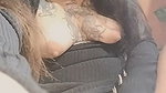 Secretary touches her vagina with her finger