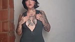 Sexy artisan crochet touches her tits