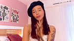 Sexy Colombian webcam model Effy looks very sensual and attractive with a beret on her head