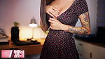 Sexy young lady with the face of an innocent girl and a statuesque body with tattooed skin loves to tempt all her fans