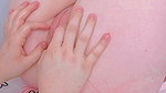 She, pink and juicy, innocent-looking panties, marked by the innocent