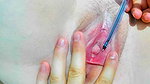slightly open pussy with dripping lips