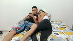 Slutty stepsister gets excited watching porn with me and wants to eat my big cock
