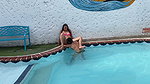 THE NEIGHBOR LEAVES HER HUSBAND AT HOME TO FUCK THE FIRST SEE IN THE POOL