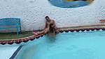 THE NEIGHBOR LEAVES HER HUSBAND AT HOME TO FUCK THE FIRST SEE IN THE POOL