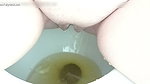 Tight pussy urinating at different angles, thick stream