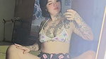 Woman alone records herself enjoying herself unhurriedly