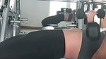 Actress Sruthi Hariharan exotic workout bending cleavage show 1