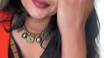Beautiful homely girl boobs in blouse sexy navel show 1