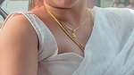 Cute chubby girl huge boobs cleavage expose in white saree 1