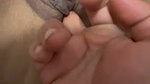 Fingering her huge pussy