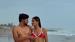 Hot girl in bikini romance with partner 1