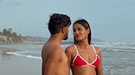 Hot girl in bikini romance with partner 1