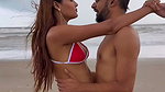 Hot girl in bikini romance with partner 1
