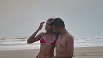 Hot girl in bikini romance with partner 1