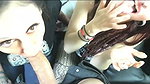Two milf blowing and eating cum 1
