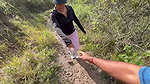 Hike in the woods with a new acquaintance ends in a rich public fuck
