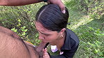 Hike in the woods with a new acquaintance ends in a rich public fuck